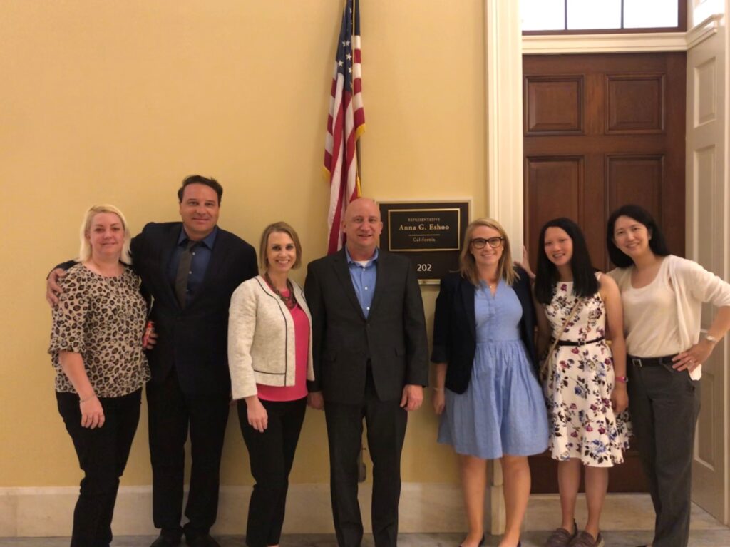 alopecia areata advocates from the NAAF legislative liaison program speaking at Rep. Eshoo's office