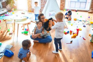 Children at preschool, some may have alopecia areata